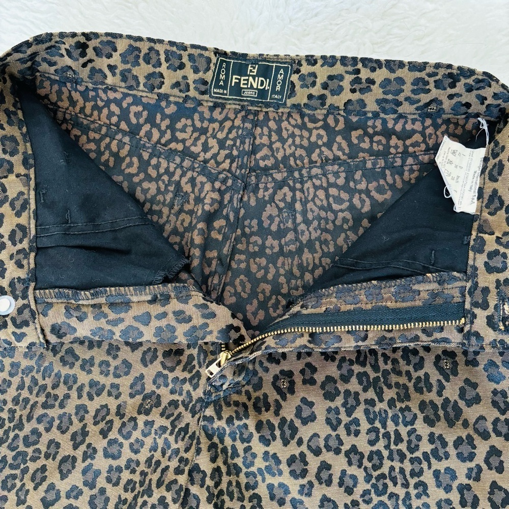 Fendi Leopard Cheetah W/ FF logo Pants size EU42 US 28 - Picture 4 of 15